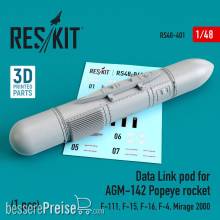 ResKit Models RS48-0401 - Data Link pod for AGM-142 Popeye rocket (F-15, F-16, F-4, Mirage 2000, F-111)