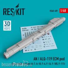 ResKit Models RS48-0409 - AN / ALQ-119 ECM pod (long length version) (A-7, A-10, F-4, F-16, F-105, F-111) (3D Printed)
