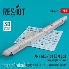 ResKit Models RS48-0419 - AN / ALQ-101 ECM pod (long length version) (F-4, Jaguar, A-7, F-5, F-111, Buccaneer, Vulcan) (3D Printed)