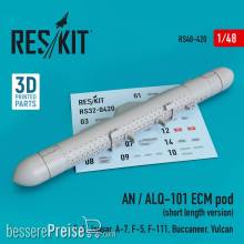 ResKit Models RS48-0420 - AN / ALQ-101 ECM pod (short length version) (F-4, Jaguar, A-7, F-5, F-111, Buccaneer, Vulcan) (3D Printed)