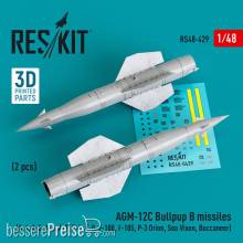 ResKit Models RS48-0429 - AGM-12C Bullpup B missiles (2 pcs) (A-4, A-5, A-6, A-7, F-4, F-8, F-100, F-105, P-3 Orion, Sea Vixen, Buccaneer) (3D Printed)