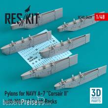 ResKit Models RS48-0439 - Pylons for NAVY A-7 Corsair II with MAU-11 Bomb Racks (3D Printed)