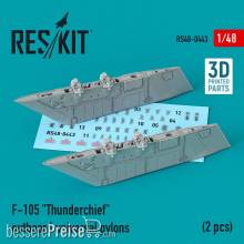 ResKit Models RS48-0443 - F-105 Thunderchief outboard universal pylons (2 pcs) (3D Printed)