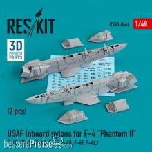 ResKit Models RS48-0446 - USAF Inboard pylons for F-4 Phantom II (2 pcs) (F-4?, RF-4?, F-4D, F-4?, F-4G, F-4F, F-4EJ) (3D Printed)