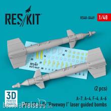 ResKit Models RS48-0449 - GBU-12 (A,B) Paveway I laser guided bombs (2 pcs) (A-7, A-4, F-4, A-6) (3D Printed)