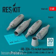 ResKit Models RS48-0452 - UB-32A-73 rocket launchers (4 pcs) (Su-7,Su-17,Su-24,Su-25,MiG-21,MiG-23,MiG-27,YaK-38) (3D Printed)