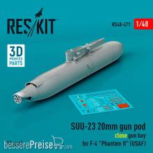 ResKit Models RS48-0471 - SUU-23 20mm gun pod (close gun bay) for F-4 Phantom II (USAF) (1 pcs) (3D Printed)