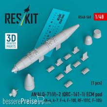 ResKit Models RS48-0560 - AN/ALQ-71(V)-2 (QRC-161-1) ECM pod (1pcs) (A-4, A-7, F-4, F-100, RF-101C, F-105) (3D Printed)