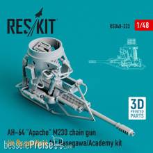 ResKit Models RSU48-0323 - AH-64 Apache M230 chain gun (in fly position) for Hasegawa/Academy kit (3D Printed)