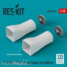 ResKit Models RSU48-0381 - F-14 (B,D) Tomcat air intakes for GWH kit (3D Printed)