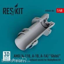 ResKit Models RSU48-0384 - AMX (A-11B, A-1B, A-1A) Ghibli exhaust nozzle for HobbyBoss kit (3D Printed)