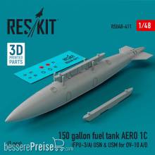 ResKit Models RSU48-0411 - 150 gallon fuel tank AERO 1C (FPU-3/A) USN & USM for OV-10 A/D (1 pcs) (3D Printed)