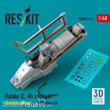 ResKit Models RSU48-0421 - Rafale (C, M) cockpit (Detailed edition) for HobbyBoss kit (3D printed)