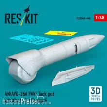 ResKit Models RSU48-0446 - AN/AVQ-26A PAVE Tack pod with pilon for F-4 Phantom II (3D Printed)