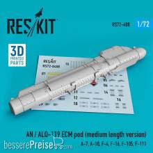 ResKit Models RS72-0408 - AN / ALQ-119 ECMpod (medium length version) (A-7, A-10, F-4, F-16, F-105, F-111) (3D Printed)