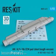 ResKit Models RS72-0411 - AN / ALQ-184 ECM pod (short length version) (A-10,F-4G,F-16,C-130) (3D Printed)