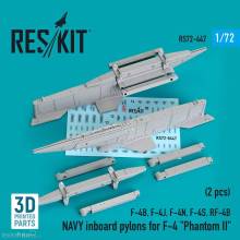 ResKit Models RS72-0447 - NAVY inboard pylons for F-4 Phantom II (2 pcs) (F-4B, F-4J, F-4N, F-4S, RF-4B) (3D Printed)