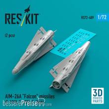 ResKit Models RS72-0489 - AIM-26A Falcon missiles (2 pcs) (F-101B, F-102A, F-106A) (3D Printed)