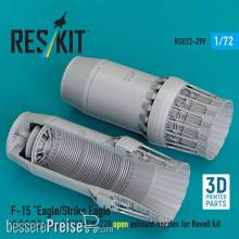 ResKit Models RSU72-0299 - F?15 Eagle/Strike Eagle (A, B, C, D, E early, J) F100-PW-220 open exhaust nozzles for Revell kit (3D Printed)
