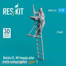 ResKit Models RSF72-0063 - Rafale (C, M) female pilot (with access ladder - type 1) (1 pcs) (3D Printed)