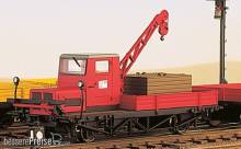 Weinert 4607 - Klv 51 Rottenkraftwagen in Rot für Epoche III mit Faulhaber-Motor und Messingguss-Gitterkran (=DC I FM)