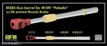 Rye Field Model RFM2084 - M284 Gun Barrel for M109 A7/A6 Paladin w/ 3D Printed Muzzle Brake
