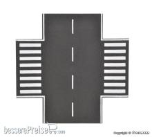 Vollmer 48261 - H0 Straßenplatte Asphalt aus Steinkunst, X-Kreuzung, L 15 x B 15 cm