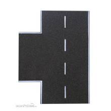 Vollmer 48291 - H0 Straßenplatte Asphalt aus Steinkunst mit Nut für Magnetband, 90°-Einmündung