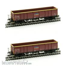 Albert Modell 500027 - 2er Set Offener Güterwagen Eaos - RO-CFR - Ep.VI - in brauner Farbgebung - enthält die Artikelnummern 547008 und 547009