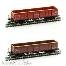 Albert Modell 500028 - 2er Set Offener Güterwagen Eaos - RO-CFR - Ep.VI - in brauner Farbgebung - enthält die Artikelnummern 547010 und 547011