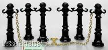 Prehm-Miniaturen 500221A - Absperrpfosten, 6 Stück - Metall - schwarz