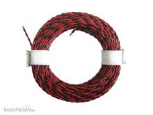 Schönwitz 50962 - 10m LIYV Doppellitze Zwillingslitze 2x 0,04mm² rot schwarz verdrillt