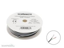Schönwitz 50986 - 10m LIYZ Zwillingslitze 2x 0,14mm² weiß / schwarz