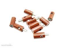 Schönwitz 51393 - 10 Stück Querlochstecker Bananenstecker 2,6mm braun