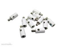 Schönwitz 51395 - 10 Stück Querlochstecker Bananenstecker 2,6mm weiß