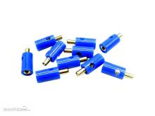 Schönwitz 51397 - 10 Stück Querlochstecker Bananenstecker 2,6mm blau