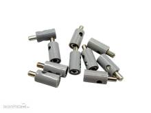 Schönwitz 51398 - 10 Stück Querlochstecker Bananenstecker 2,6mm grau