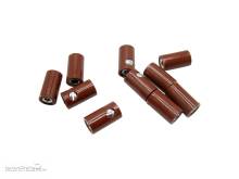 Schönwitz 51402 - 10 Stück Querlochstecker Buchse Kupplung Muffe 2,6mm braun