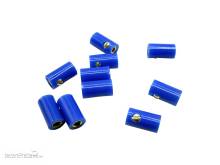 Schönwitz 51406 - 10 Stück Querlochstecker Buchse Kupplung Muffe 2,6mm blau