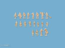 Peco 5157 - Verschiedene unbemalte Figuren Set B