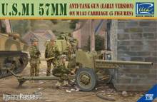 Riich Models RV35019 - U.S.M1 57mm anti-tank Gun early version on M1A3 Carriage w/Crews (5 figu in 1:35