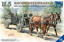 Riich Models RV35012 - WWII German IF-5 Horse Drawn MG Wagon with Zwillingslafette in 1:35