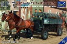 Riich Models RV35043 - German Hf.7 Horse drawn Steel field wage w/2Horses &2 Figures in 1:35