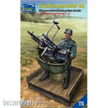 Riich Models RV35047 - WWII German Zwillingssockel 36 Anti-Aircraft MG Mount w.Solider(include PE&Decal in 1:35