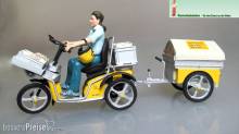 Prehm-Miniaturen 550120 - 550120 Schweizer Postfahrzeug mit Anhänger und Postboten