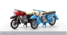 Kres 55071010 - Komplettmodelle MZ ES 250/2, 2 Stück, schwarz/rot + hellblau/beige