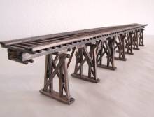 Hack Brücken 55100 - Holzbrücke 60 cm, einstufig mit 7 Stützen braun - Typ HO60-A