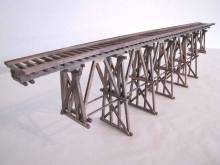 Hack Brücken 55110 - Holzbrücke 60 cm, 2-stufig mit 7 Stützen braun - Typ HO60-B