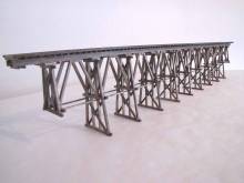 Hack Brücken 552190 - Holzbrücke 90cm, 2-stugig mit 11 Stützen, braun - Typ HO90-B