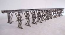Hack Brücken 55240 - Holzbrücke 120cm, 2-stufig mit 15 Stützen, braun - Typ HO120-B